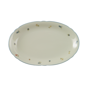 Блюдо овальне 28 см Streublume blauer Rand Marie-Luise Seltmann
