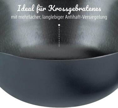 Глибока сковорода вок 32 см з кришкою, решіткою, лопаткою та паличками для їжи GSW