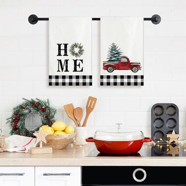 Набір з 2 різдвяних кухонних рушників 45 x 65 см, набір J Автомобіль Ohok