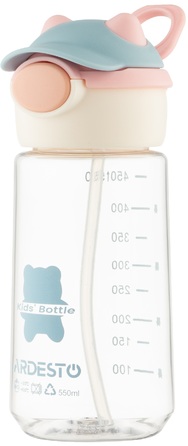 Пляшка для води Ardesto Bear 550мл, пластик, рожевий
