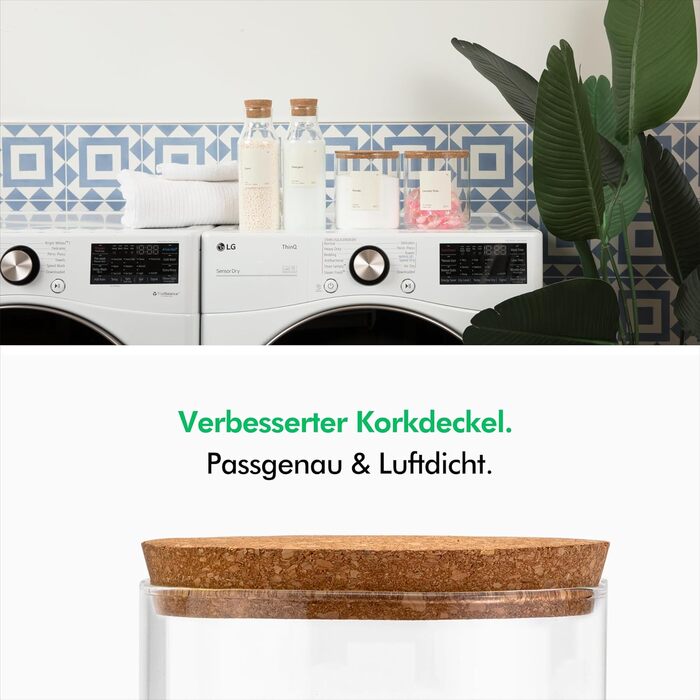 Дозатор для стирального порошка 2000 мл, набор 2 предмета, KIVY