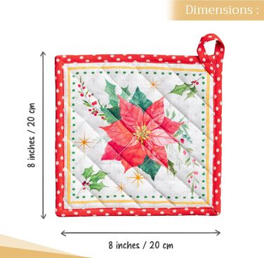 Рукавички для духовки Maison d&39 Hermine, підставки для каструль, 100 бавовна, термостійкі кухонні рукавички, рукавички для духовки (19 см x 33 см) та підставки для каструль (20 см x 20 см) для приготування їжі, Morzine - рукавички для духовки на День по