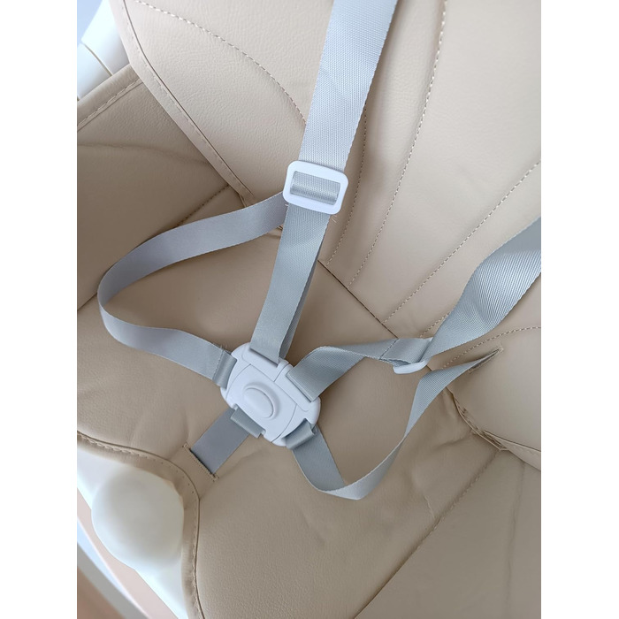 Дитячий стільчик для годування 4 в 1 від 6 місяців з підставкою для ніг бежевий BDW