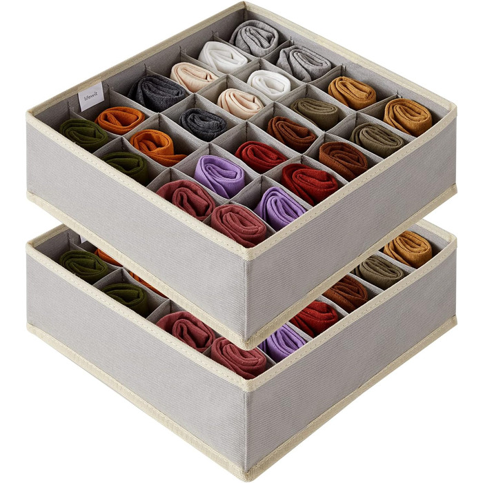 Набір з 2 органайзерів для шкарпеток і спідньої білизни, світло-сірий Lifewit