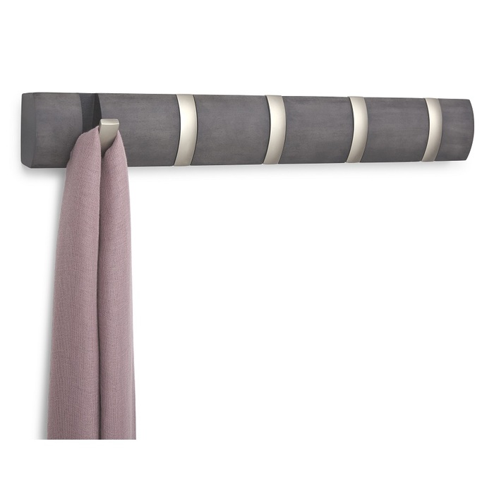 Вішалка настінна горизонтальна flip 5 гачків дерево / нікель Umbra