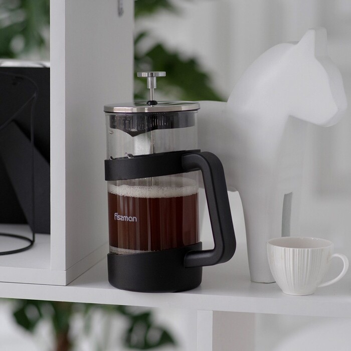 Заварювальний чайник Fissman з поршнем GALAO 1000 мл скляна колба (9068)