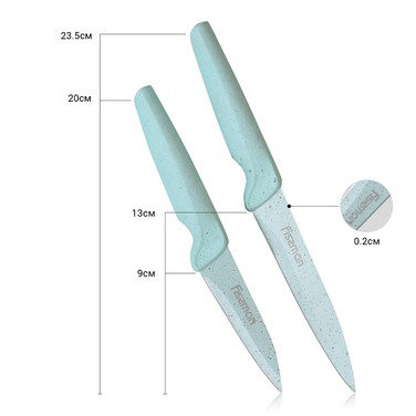 Набір ножів Fissman 3 предмети з обробною дошкою (2679)
