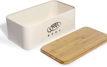 Хлібниця з кришкою 42 х 23 х 16 см бежевий Theo&Cleo