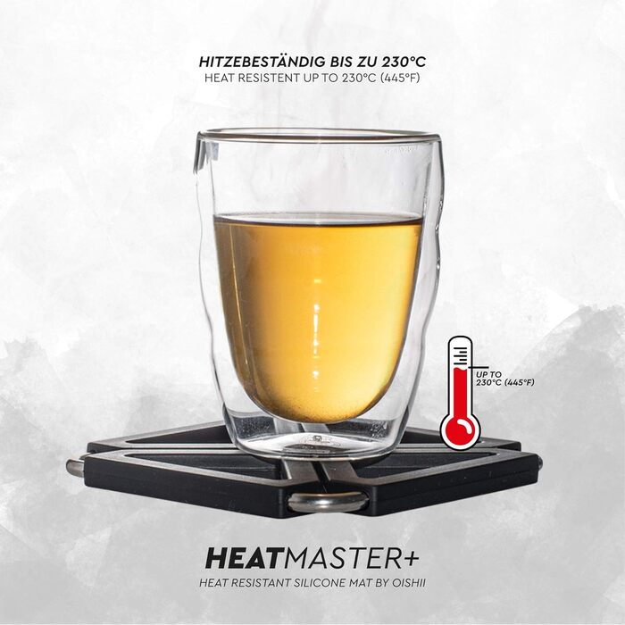 Квадратна силіконова підставка під гаряче 3 шт чорний O-ishii