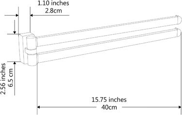 Хромований тримач для рушників з 2 поворотними штангами BGL