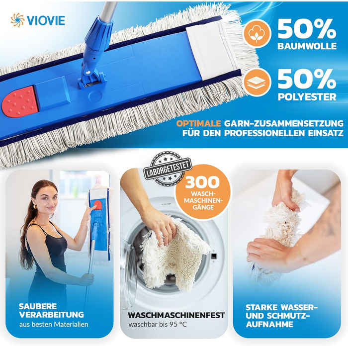 Преміальна бавовняна швабра 150 см VIOVIE