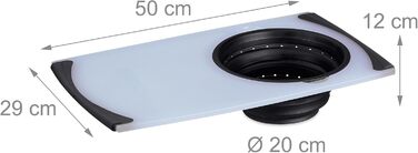 Обробна дошка із ситечком 50 х 19 х 12 см Relaxdays