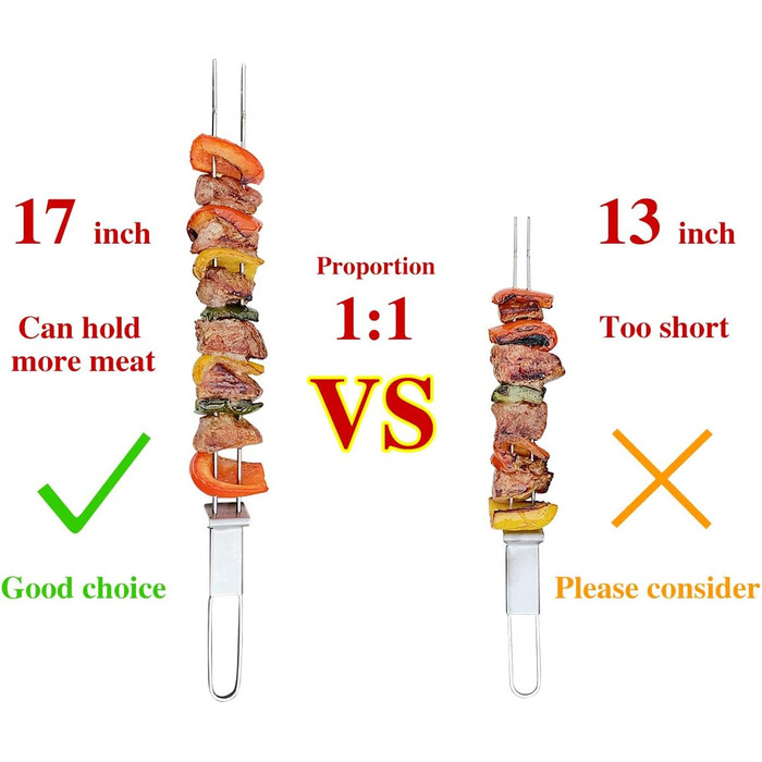 Длинные шампуры для барбекю из нержавеющей стали 10 шт. Dailyart