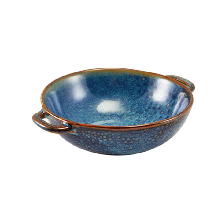 Тарілка глибока 15 см з ручками, Terra Porcelain Aqua Blue, GenWare