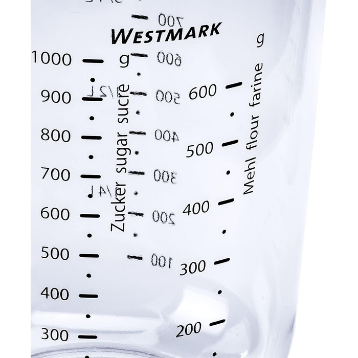 Миска для змішування та випікання Westmark із кришкою з двох частин, 2,5 л, з носиком, пластикова, біла/яблучно-зелена, 3153227A (біла/червона, набір, каструля для віночка, мірний глечик)