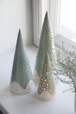 Свічник для чайної свічки конусний 28,5 см зелений Nobili Kähler