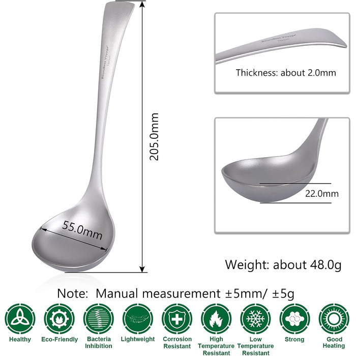 Титановий ополоник для супу iBasingo