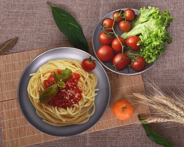 Безграничный Voyage Сверхлегкий кемпинг Титановая сковорода Посуда Тарелка с сумкой для переноски Наружная титановая посуда и измерительный набор (Ti13137b)