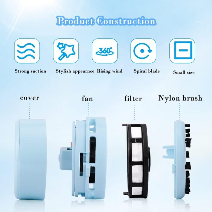 Міні-пилосос бездротовий 3 Вт синій FineInno