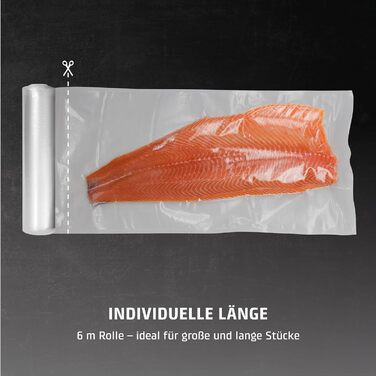 Професійні плівки CASO 6-зіркові 20x30 см, 50 вакуумних пакувальників для всіх вакуумних пакувальників, міцні та стійкі до розривів, приблизно 150 мкм, вакуумний пакувальник харчових продуктів, без BPA (20x600 см, рулони)