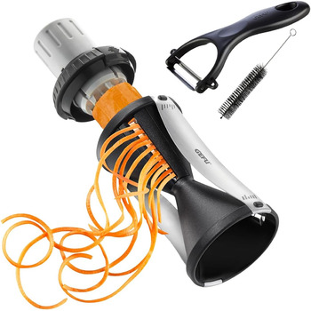 Набір кухонних помічників спіральна різачка GEFU SPIRELLI та ніж для овочів SENSO - спіральна різачка для приготування овочевих спагетті та цудлів (Spirelli 2.0)