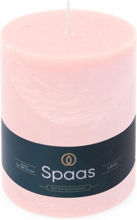 Свічка Spaas Rustical Pillar, 100/130 мм, 95 год, чорна (світло-рожева)