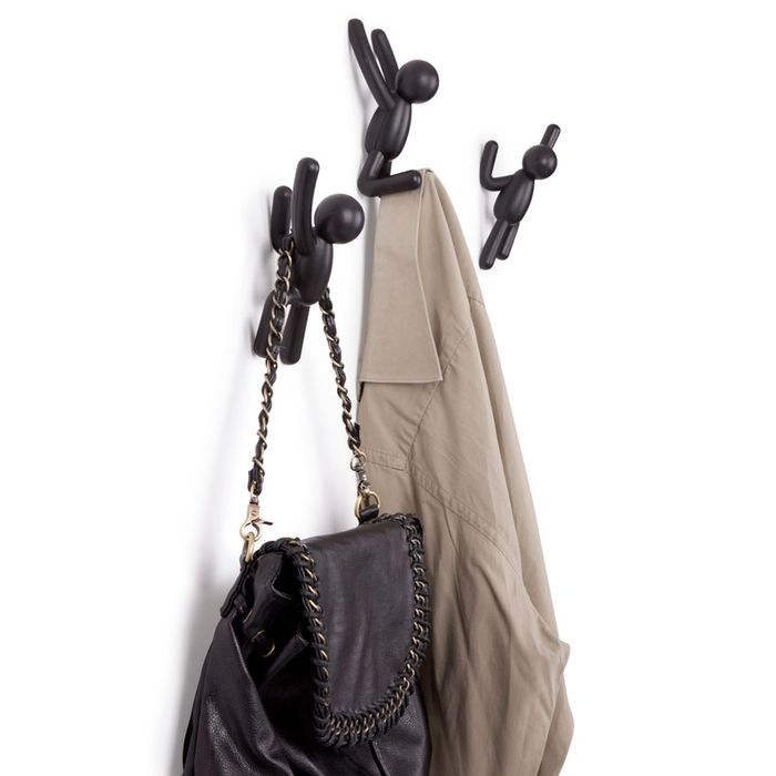 Вішалки-гачки (3 шт) 8,5х18х6,5 см чорні Buddy Umbra