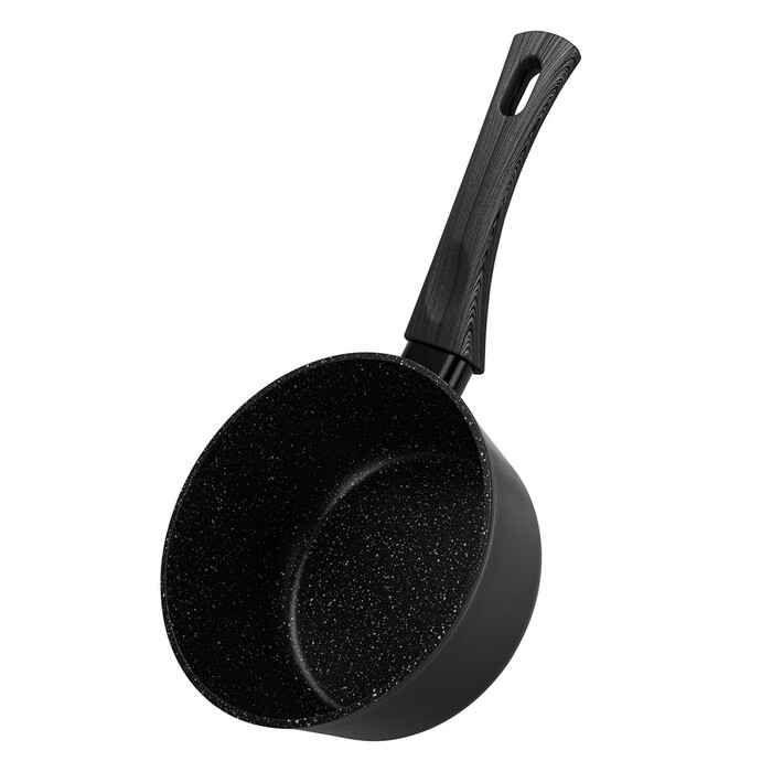 Ковш Fissman 16x8 см/1,39 л ANGELA со стеклянной крышкой алюминий с антипригарным покрытием (14604)