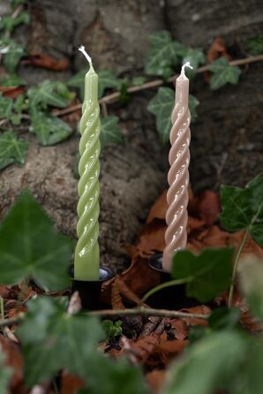 Набір з 6 декоративних свічок 2,2 x 21 см, лісовий зелений Candles with a Twist Kunstindustrien