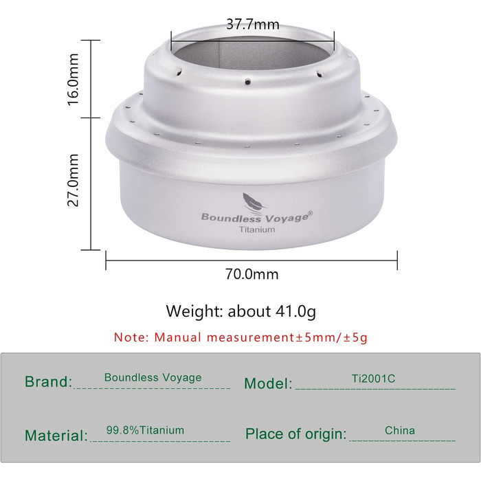 Титановая спиртовая плита 56 г. iBasingo