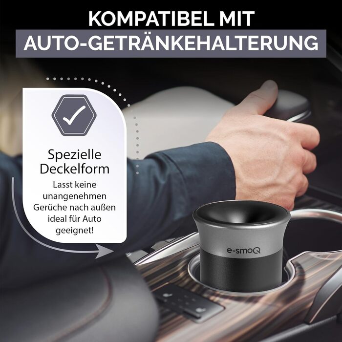 Попільничка для тютюнових стіків з кришкою e-smoQ