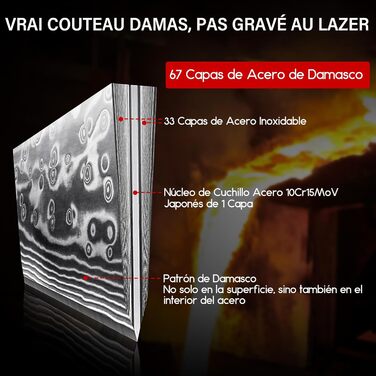 Филейный нож 18 см, дамасская сталь PRO SHAN ZU