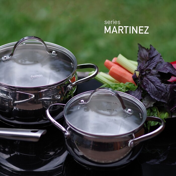 Набір посуду зі скляними кришками 6 предметів MARTINEZ Fissman