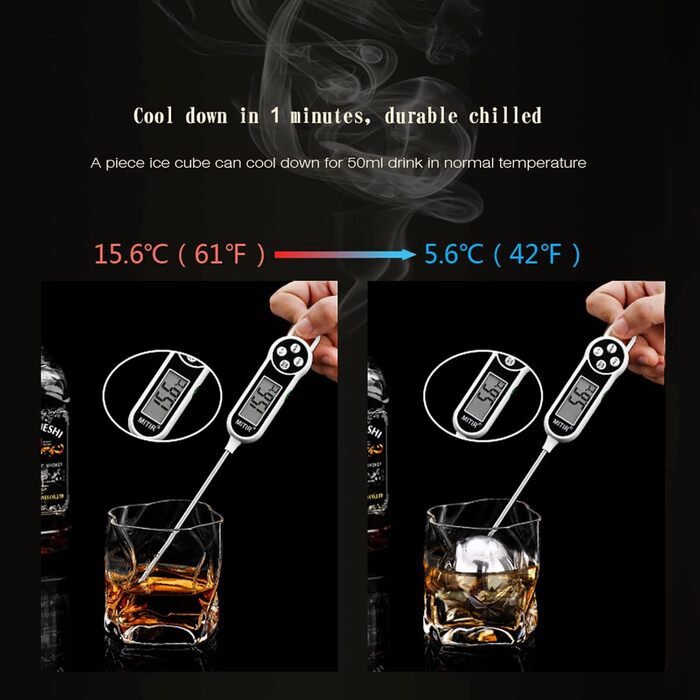 Кубиків льоду з нержавіючої сталі для віскі 2 шт SAICOOS