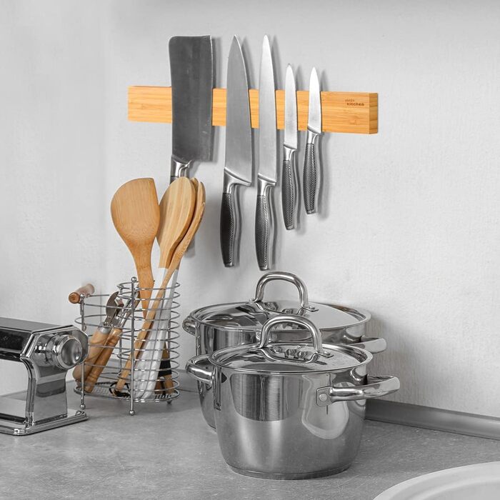 Магнітний тримач для ножів із бамбукового дерева 40 см joeji's Kitchen