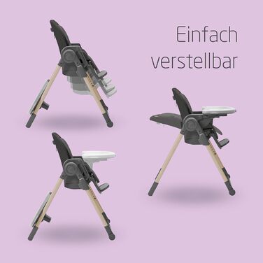 Дитячий стільчик для годування від 0 до 14 чорно-сірий Minla Maxi-Cosi