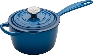 Чавунний сотейник Ø 16 см, 1,5 л з кришкою, синій Марсель Signature Le Creuset