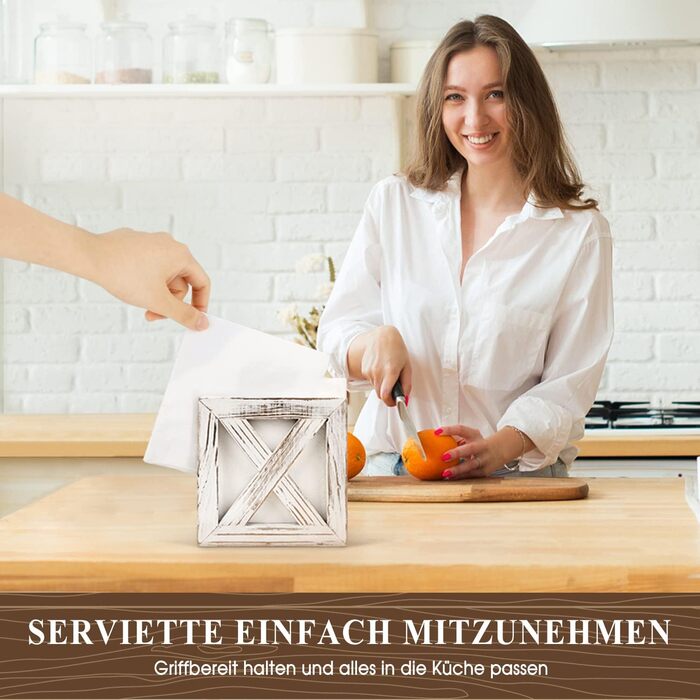 Деревянный держатель для салфеток белый PUERSI