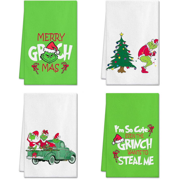 Набір з 4 різдвяних кухонних рушників 45 x 65 см, набір L Ohok