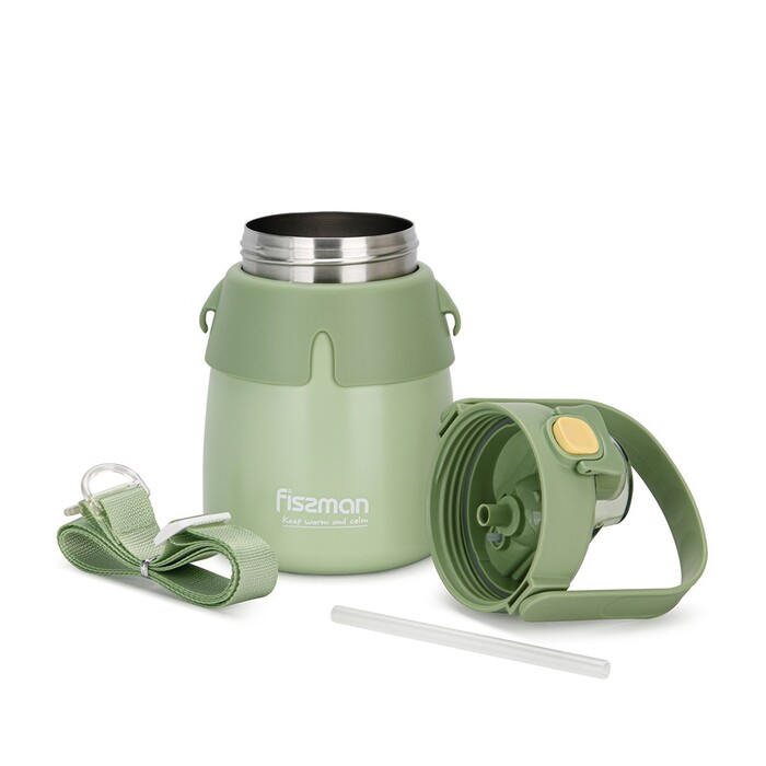 Термос Fissman 800 мл, колір зелений нержавіюча сталь (9863)