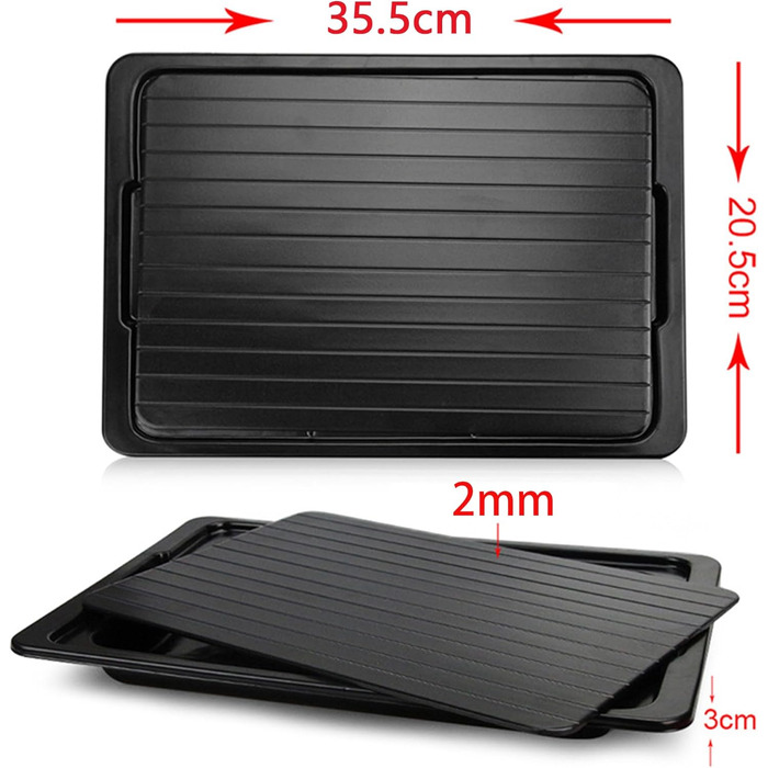 Доска для размораживания 35,5 x 20,5 см с поддоном, черный WDEC