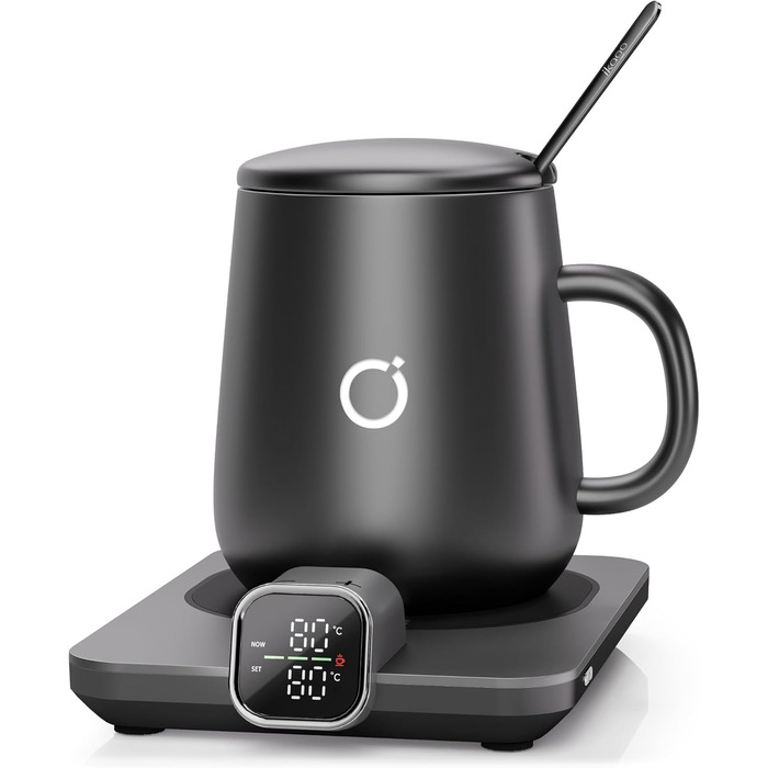 Електричний підігрівач для кави 75 Вт з кухлем 425 мл, чорний Ikago