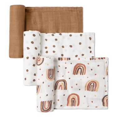 Муслінові серветки GLLQUEN для немовлят, 6 шт. бавовняних серветок для відрижки, 70 см x 70 см, абсорбуючі та дихаючі, ідеально підходять для очищення, витирання та покриття новонароджених (сонце, 3 шт.)