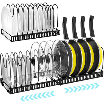 Підставки для посуду з 14 регульованими відділенями чорний ZLPBAO