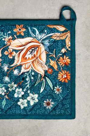 Рукавички для духовки Maison d&39 Hermine, підставки для каструль, 100 бавовна, термостійкі кухонні рукавички, рукавички для духовки (19 см x 33 см) та підставки для каструль (20 см x 20 см) для приготування їжі, Morzine - Рукавички для духовки на День по