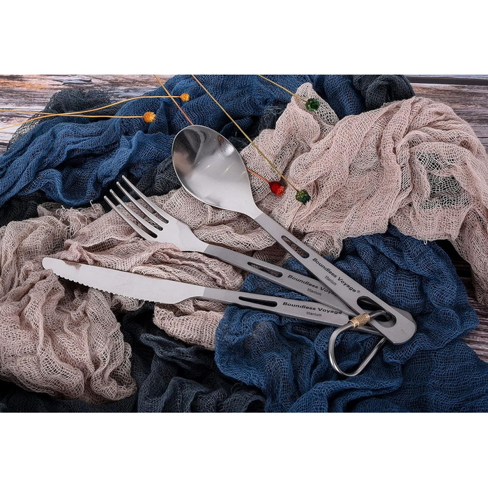 Титанові столові прилади для кемпінгів 3 шт. iBasingo