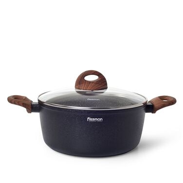 Кастрюля с крышкой Fissman VESUVIO STONE 20x8,5 см на 2,3 л (4245)