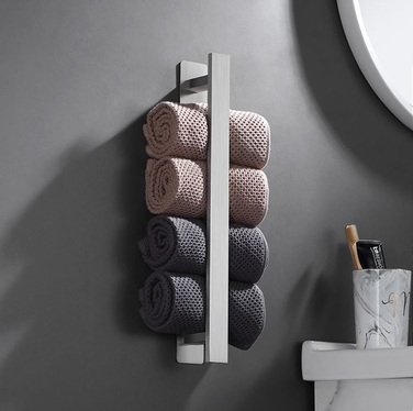 Вішалка для рушників настінна, срібляста JINWCISM