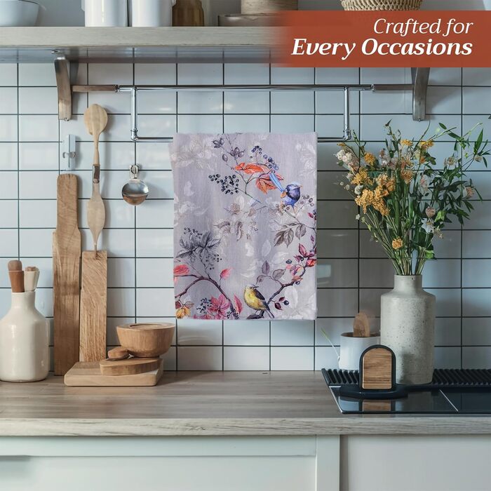 Набір із 3 багатоцільових кухонних рушників Maison d&39 Hermine Rural Christmas, 100 бавовна Барні рушники День подяки/Різдво (50 см x 70 см) (Рівнодення сірий)