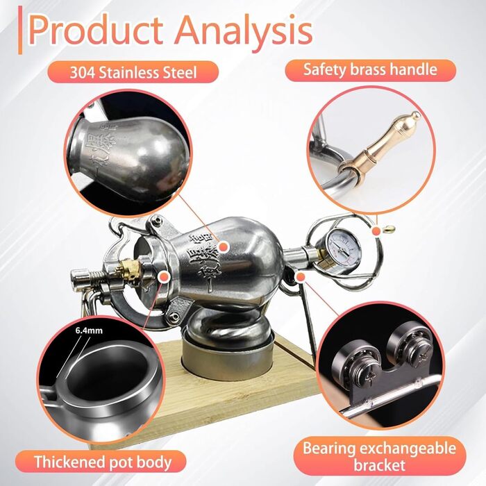 Традиційний китайський апарат для попкорну 300 мл, нержавіюча сталь Generic